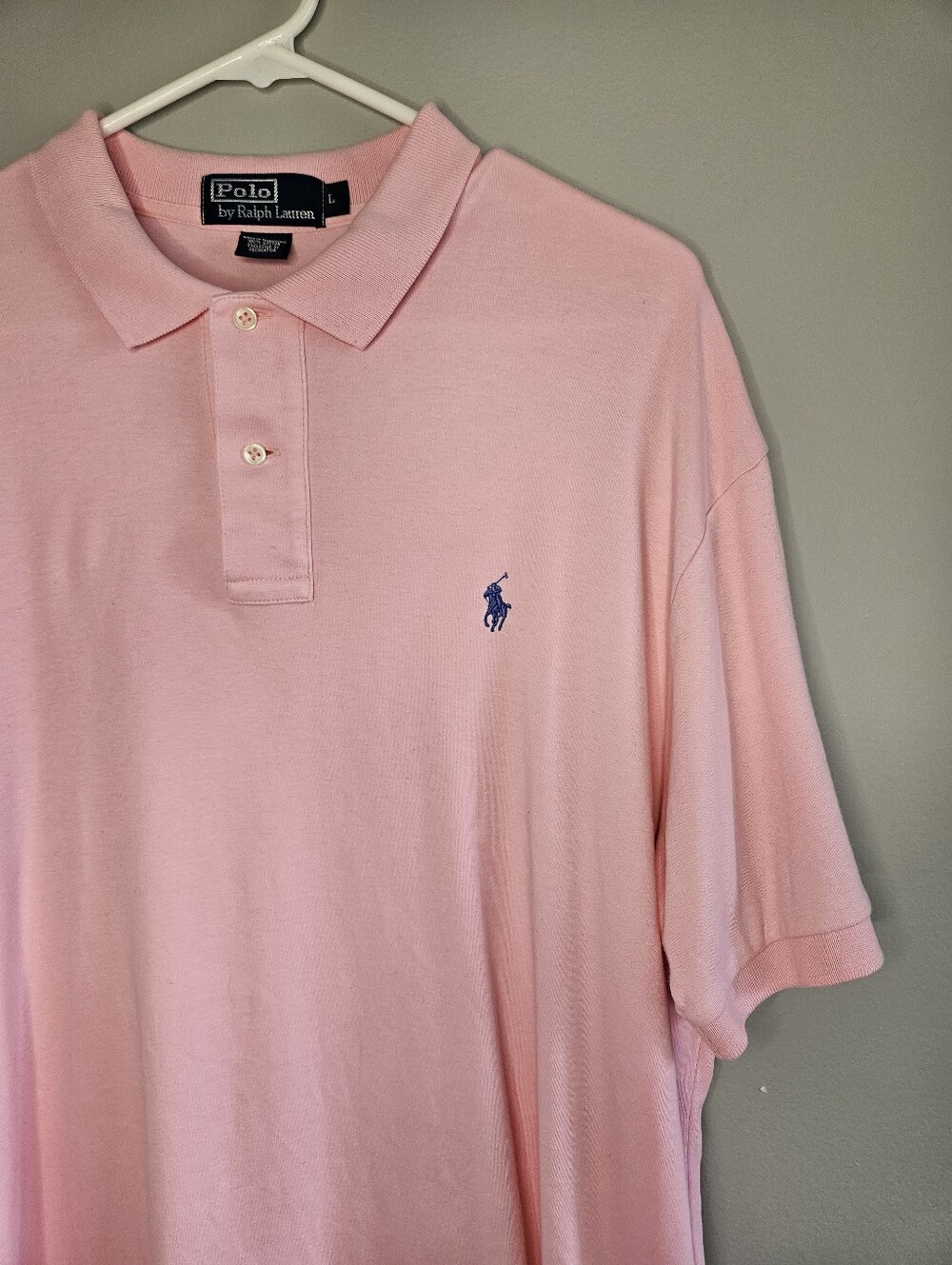 Polo by Ralph Lauren Light Pink Polo with Navy Pony L
